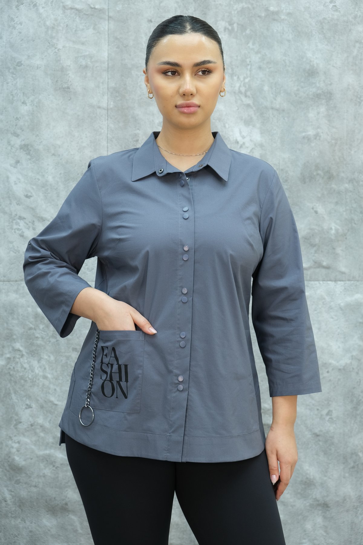 Plus Size Shirt-Grey