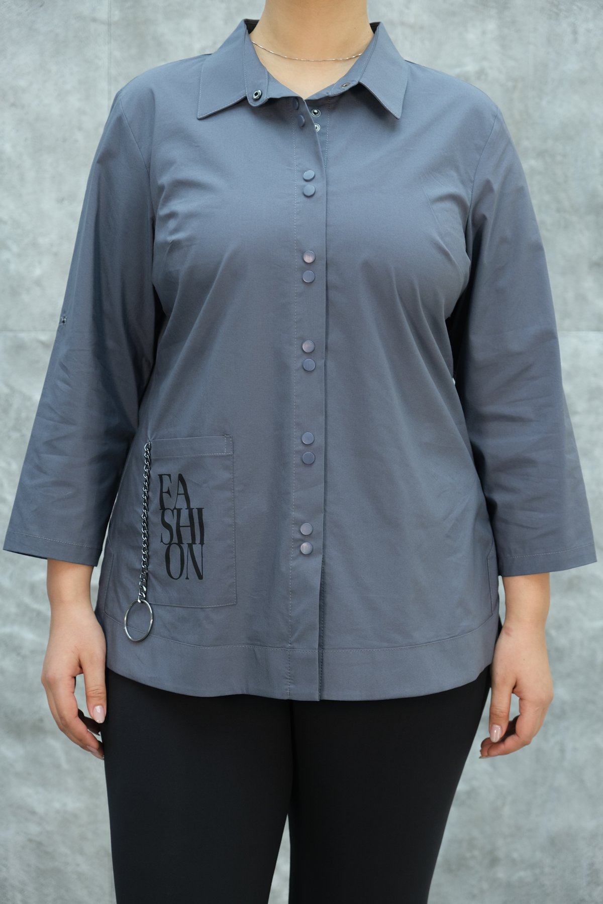 Plus Size Shirt-Grey