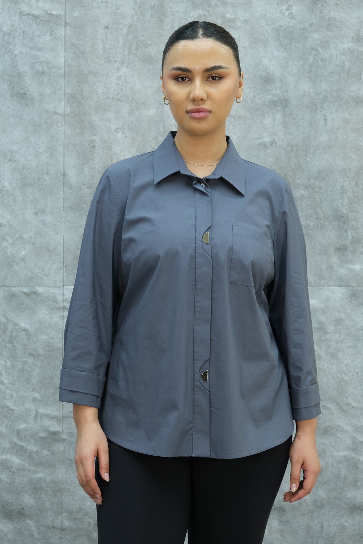 Plus Size Shirt-Grey