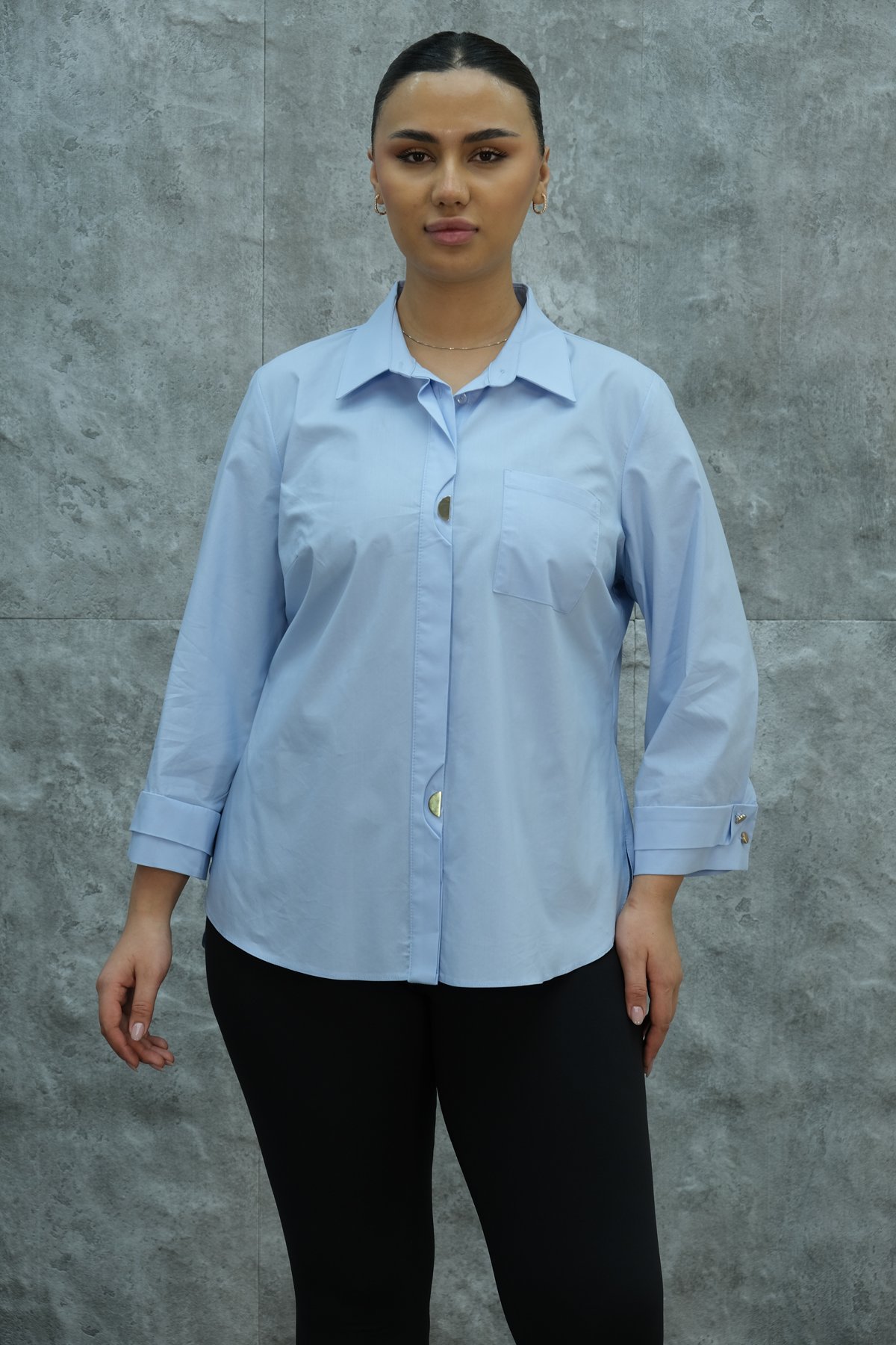 Plus Size Shirt-Blue
