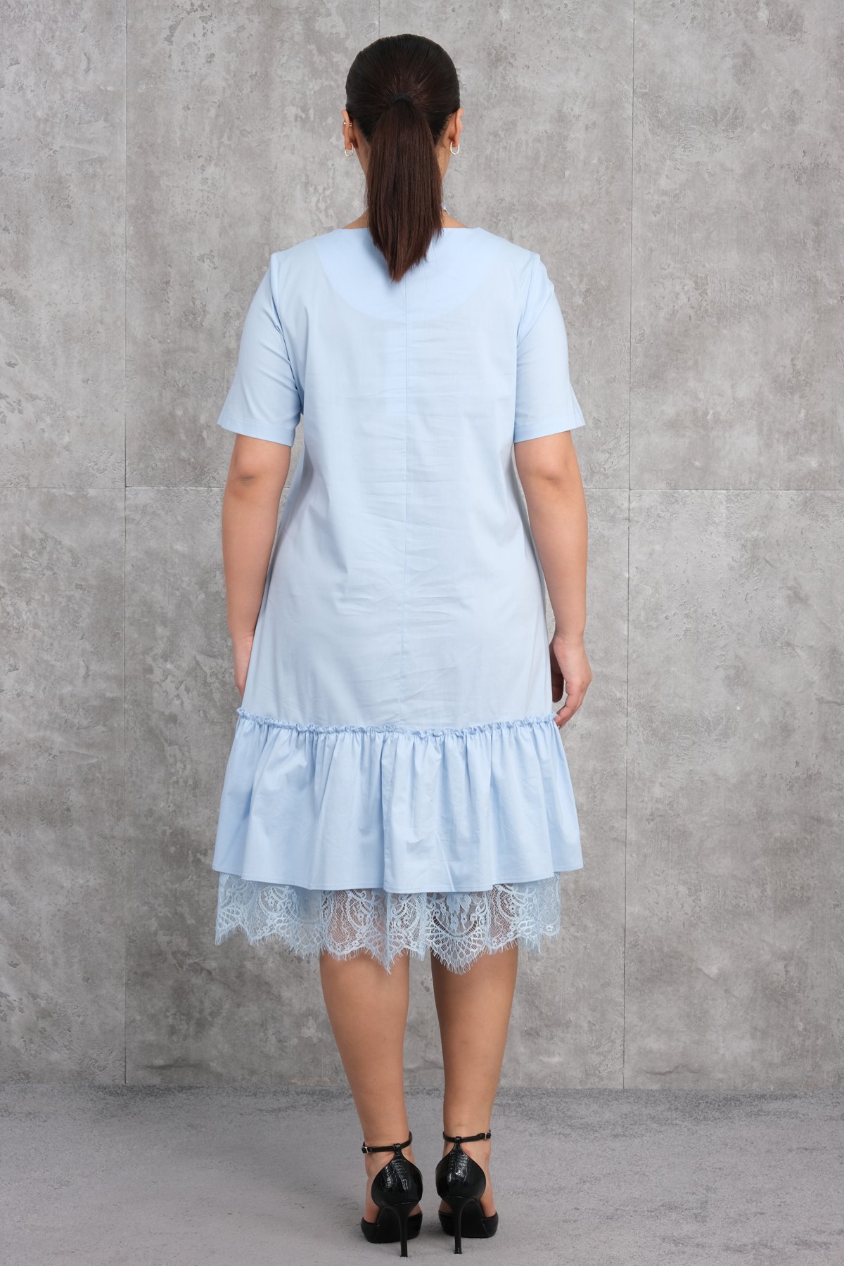 Büyük Beden Elbise-Mavi