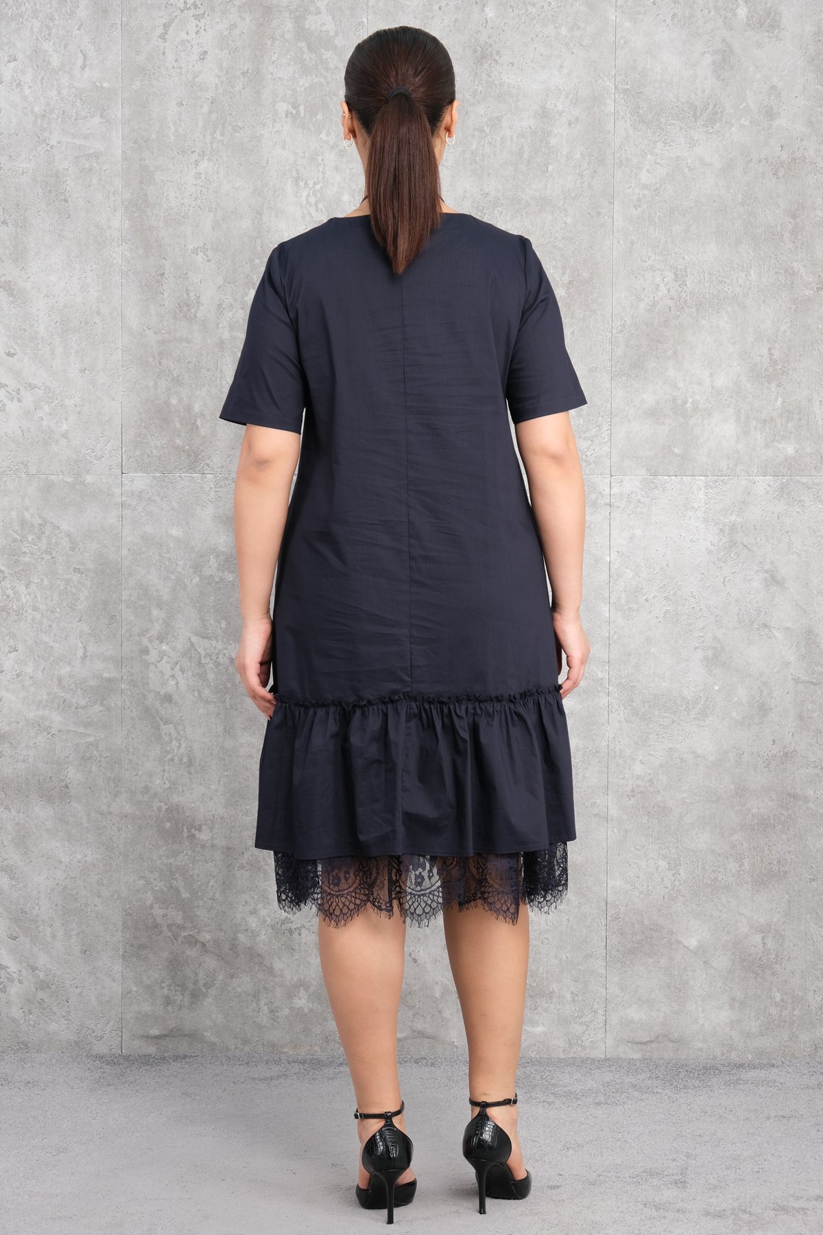 Plus Size Dress-Dark Blue