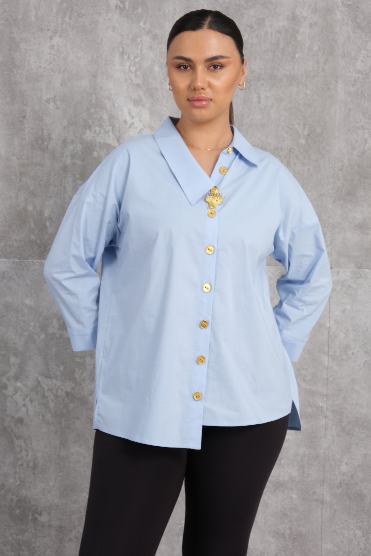 Plus Size Shirt-Blue