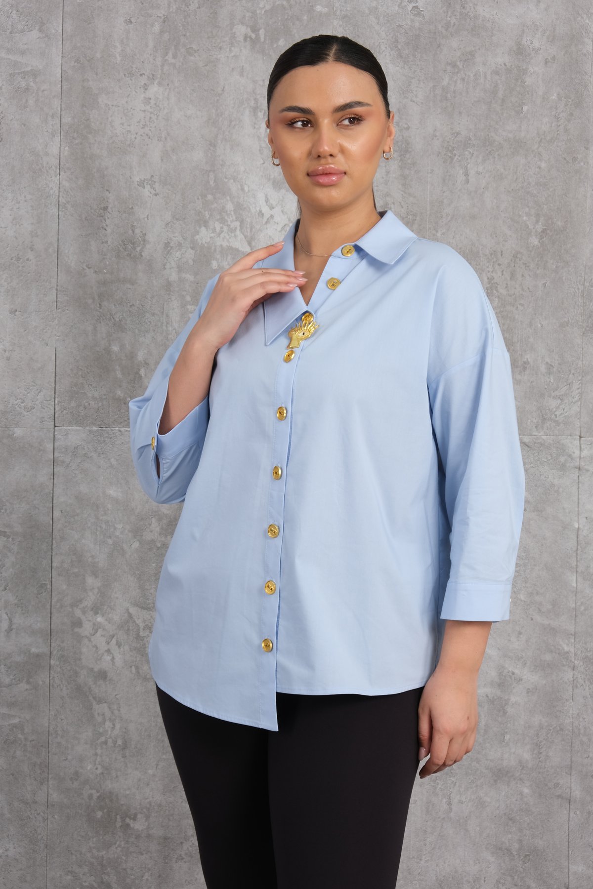 Plus Size Shirt-Blue