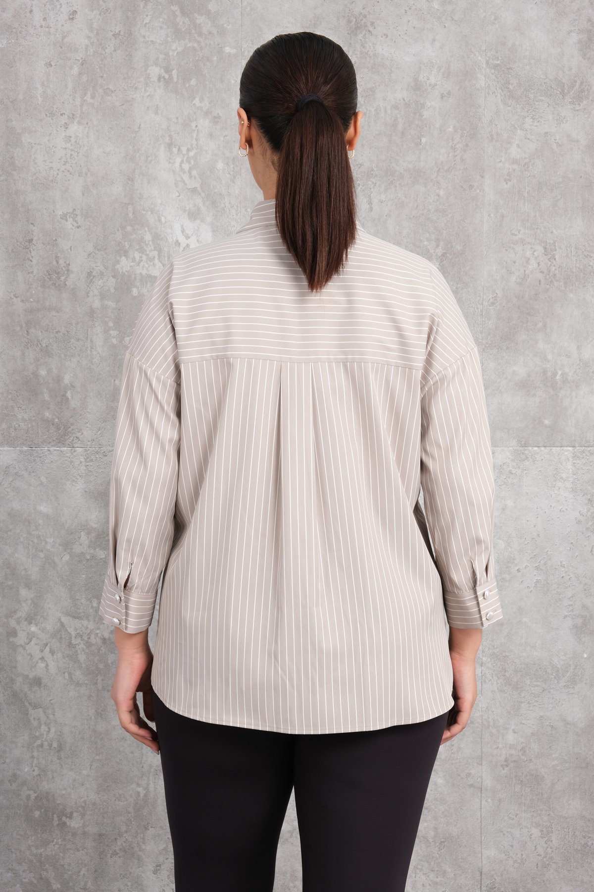 Plus Size Shirt-Beige