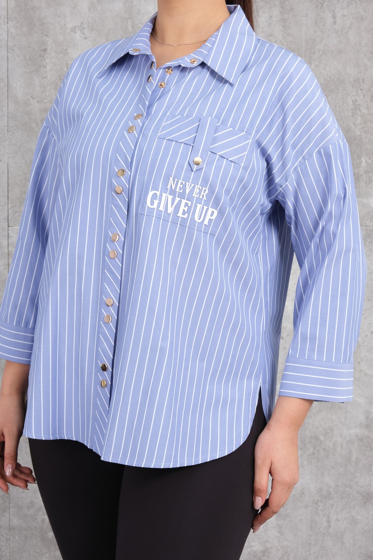 Super Plus Size Shirt-Dark Blue