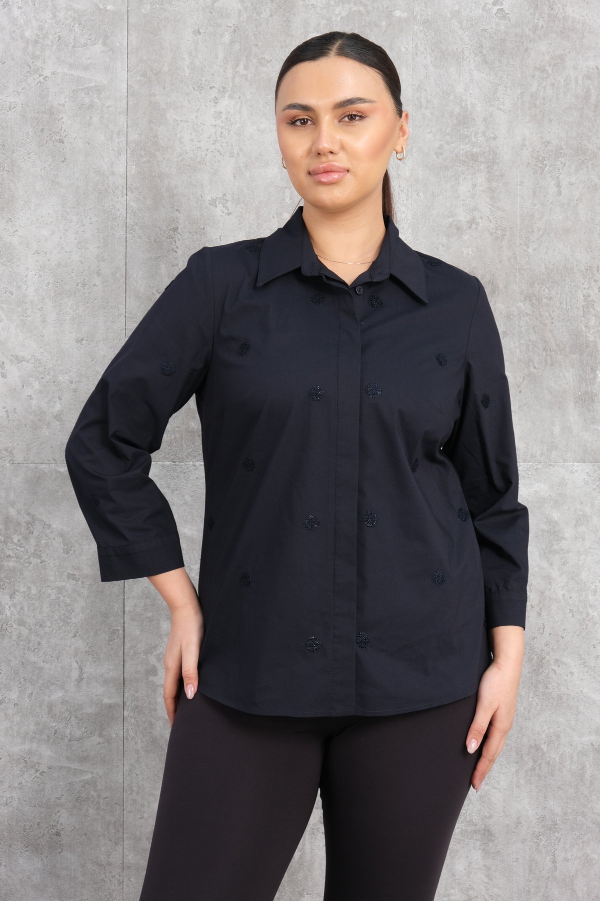 Super Plus Size Shirt-Dark Blue