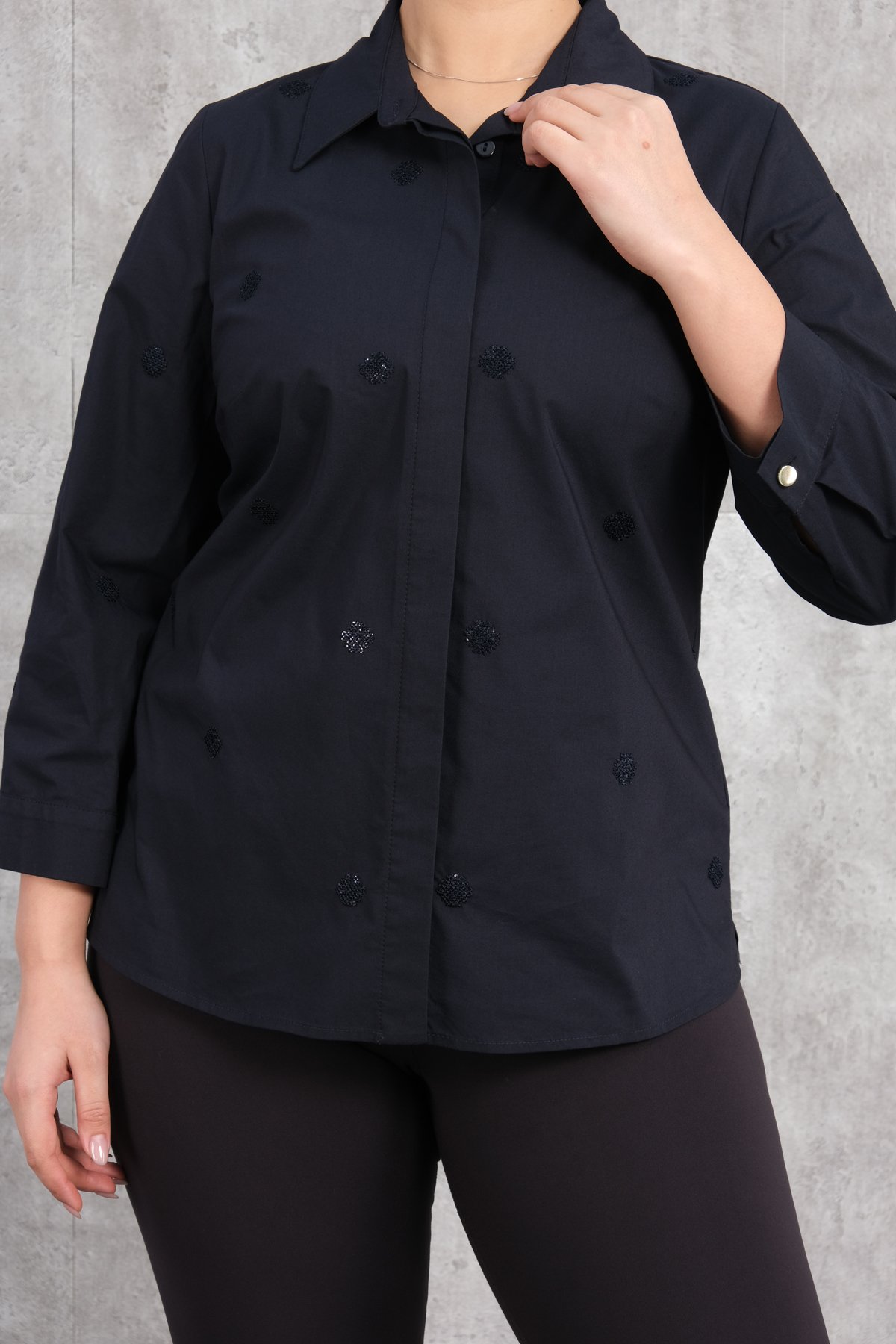 Super Plus Size Shirt-Dark Blue