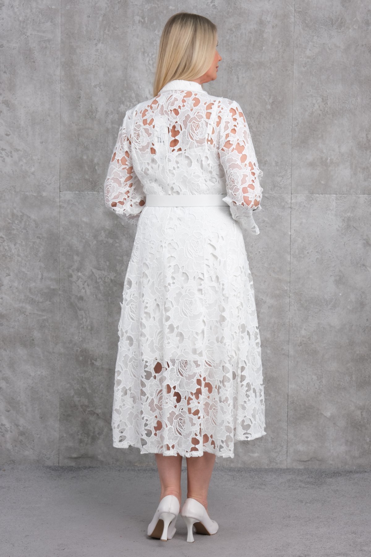 Casual Plus Size Dress-White