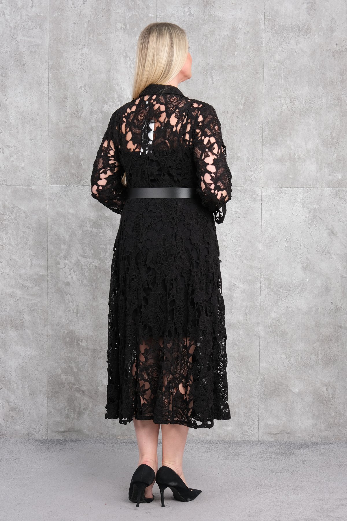 Casual Plus Size Dress-Black