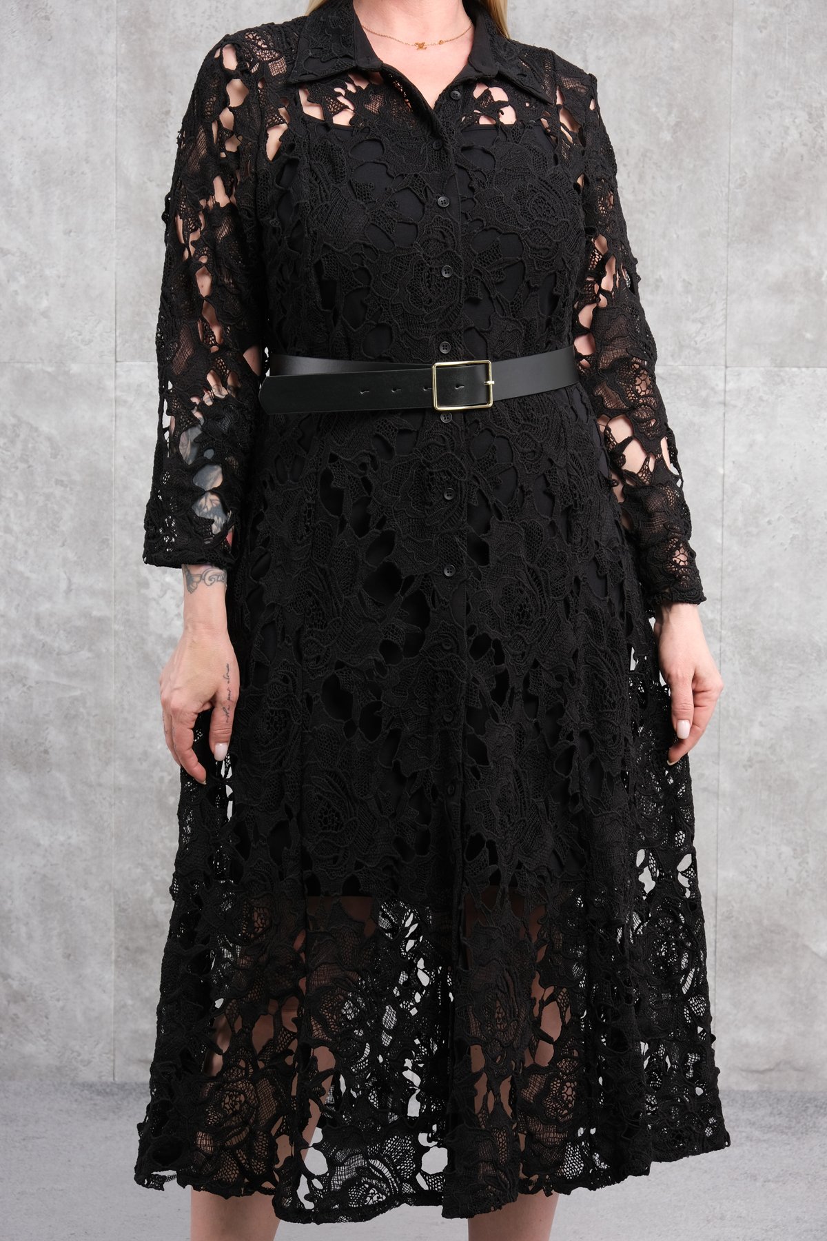 Casual Plus Size Dress-Black