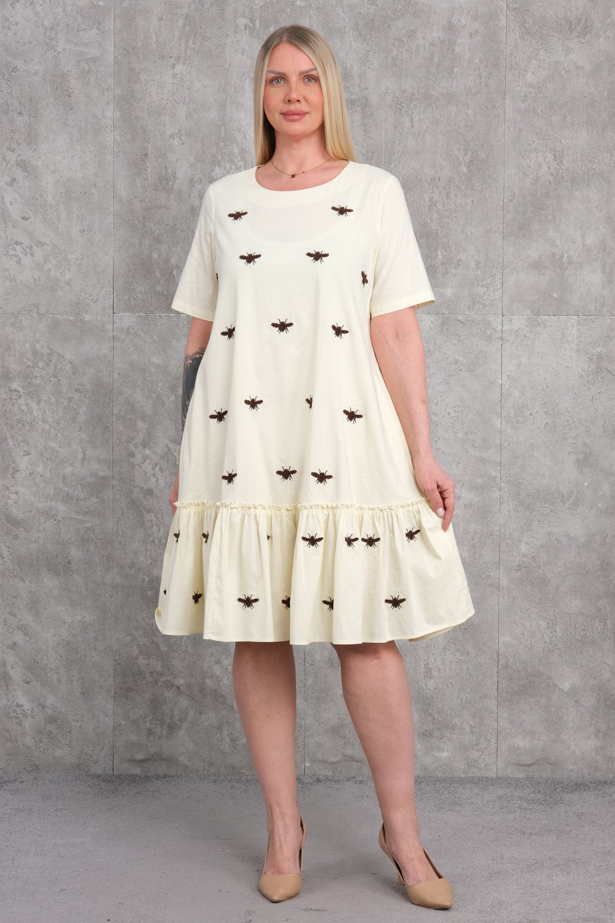 Super Plus Size Casual Dress-Yellow