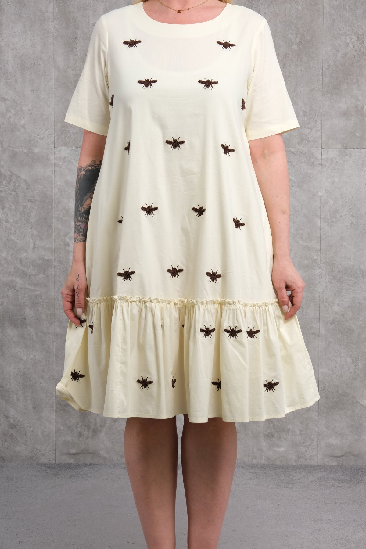 Super Plus Size Casual Dress-Yellow