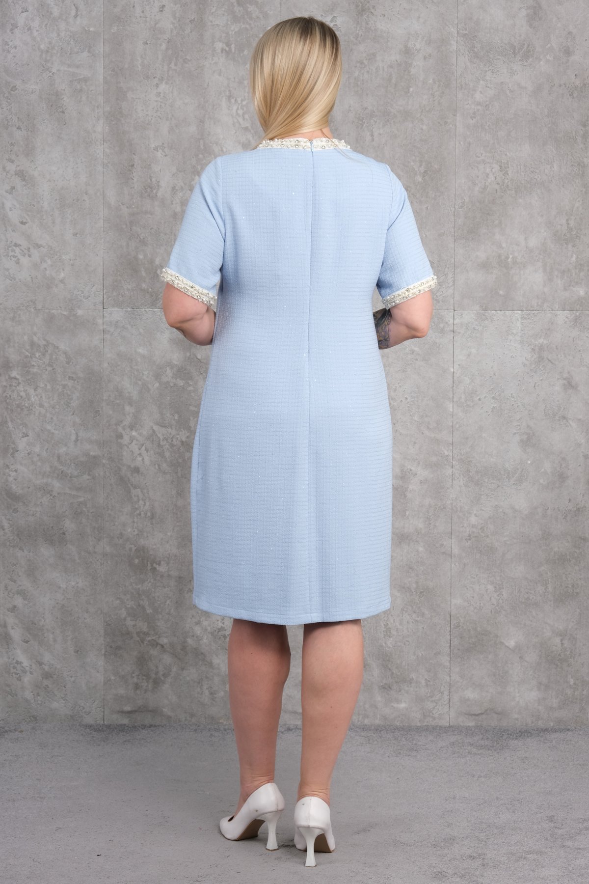 Super Plus Size Casual Dress-Blue
