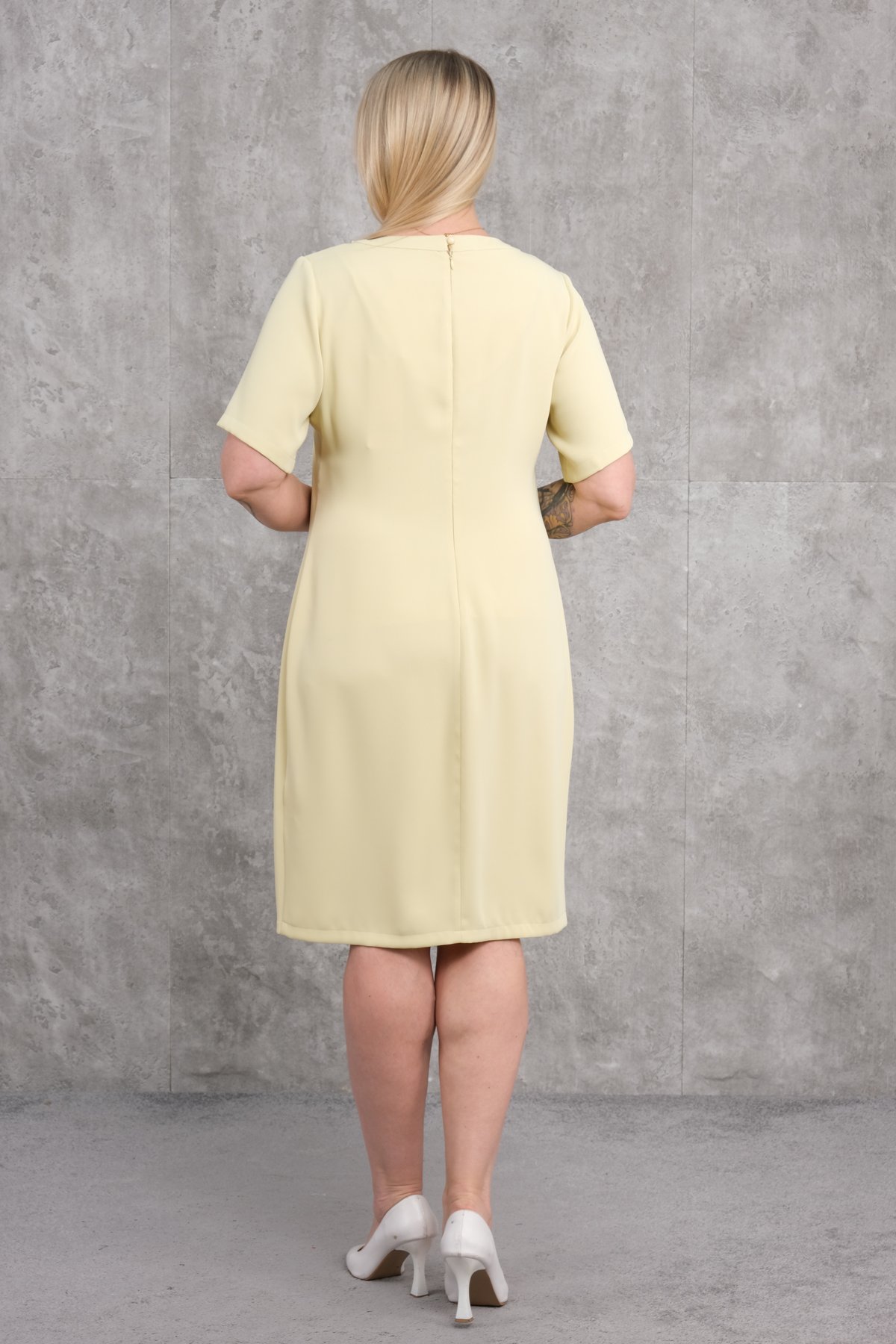 Casual Plus Size Dress-Yellow