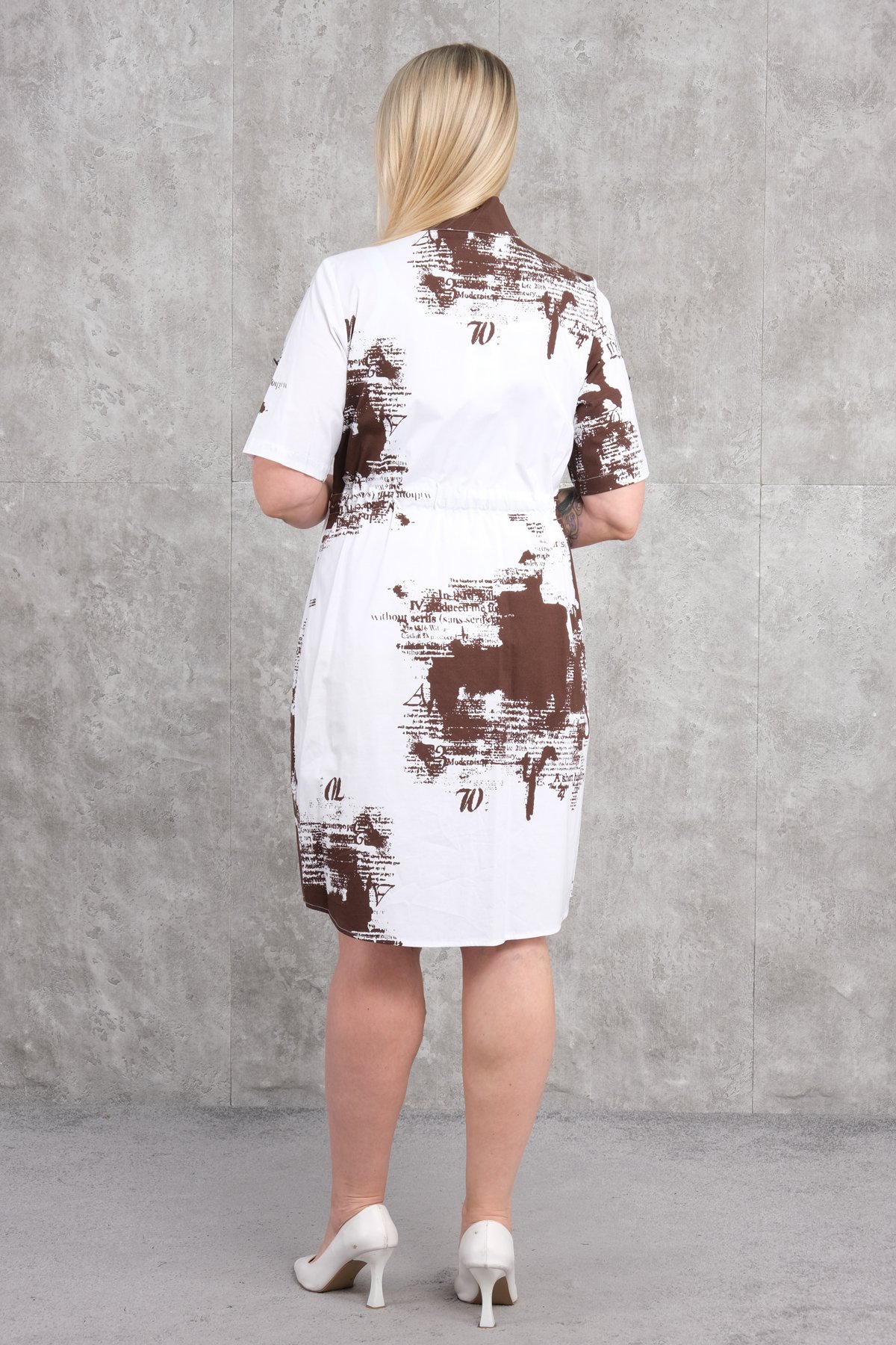 Super Plus Size Casual Dress-Brown