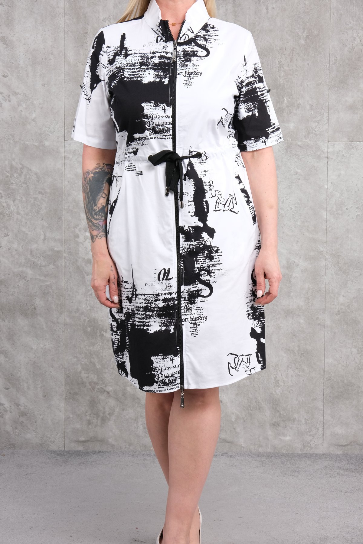 Casual Plus Size Dress-Black