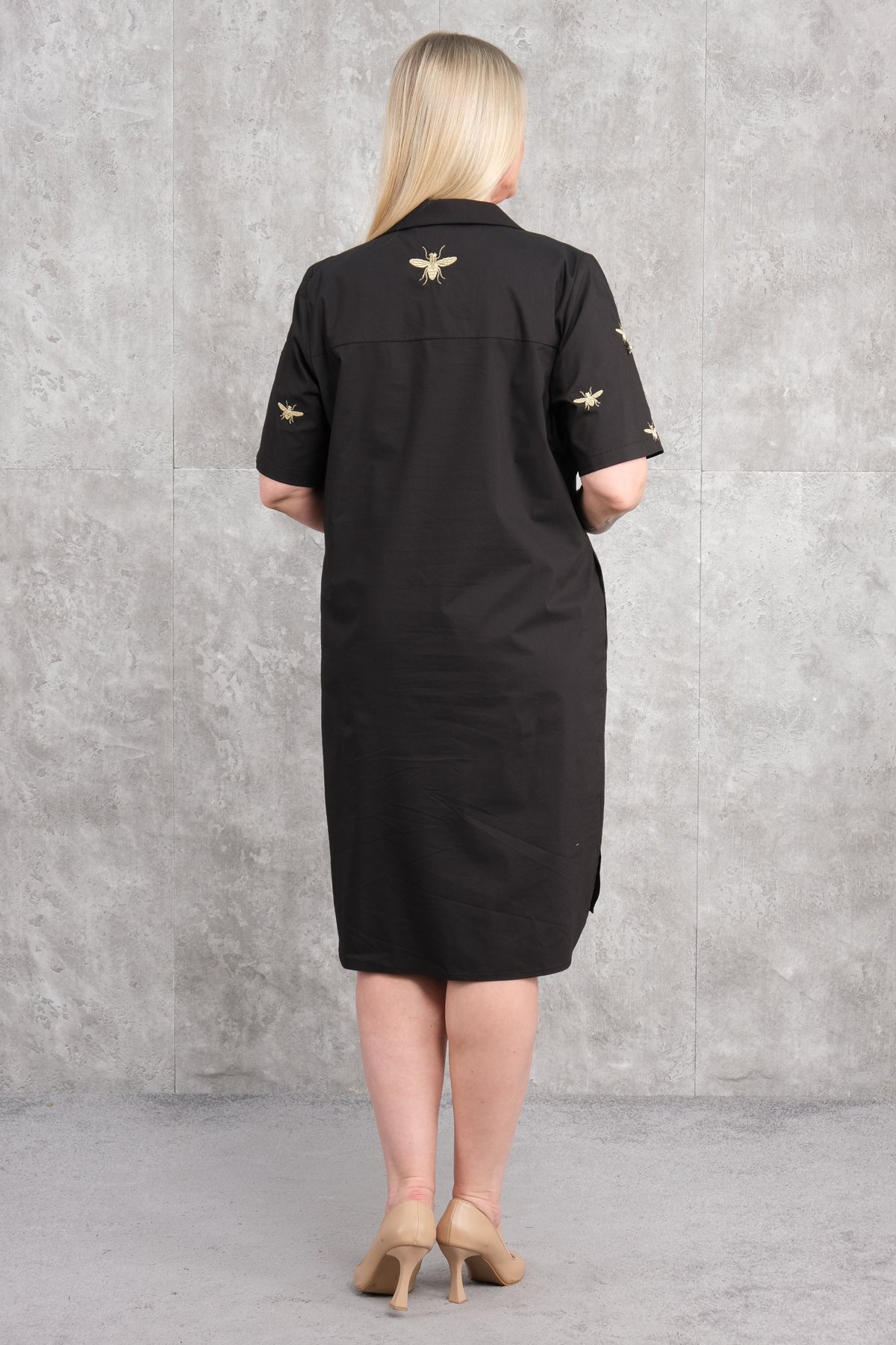 Casual Plus Size Dress-Black