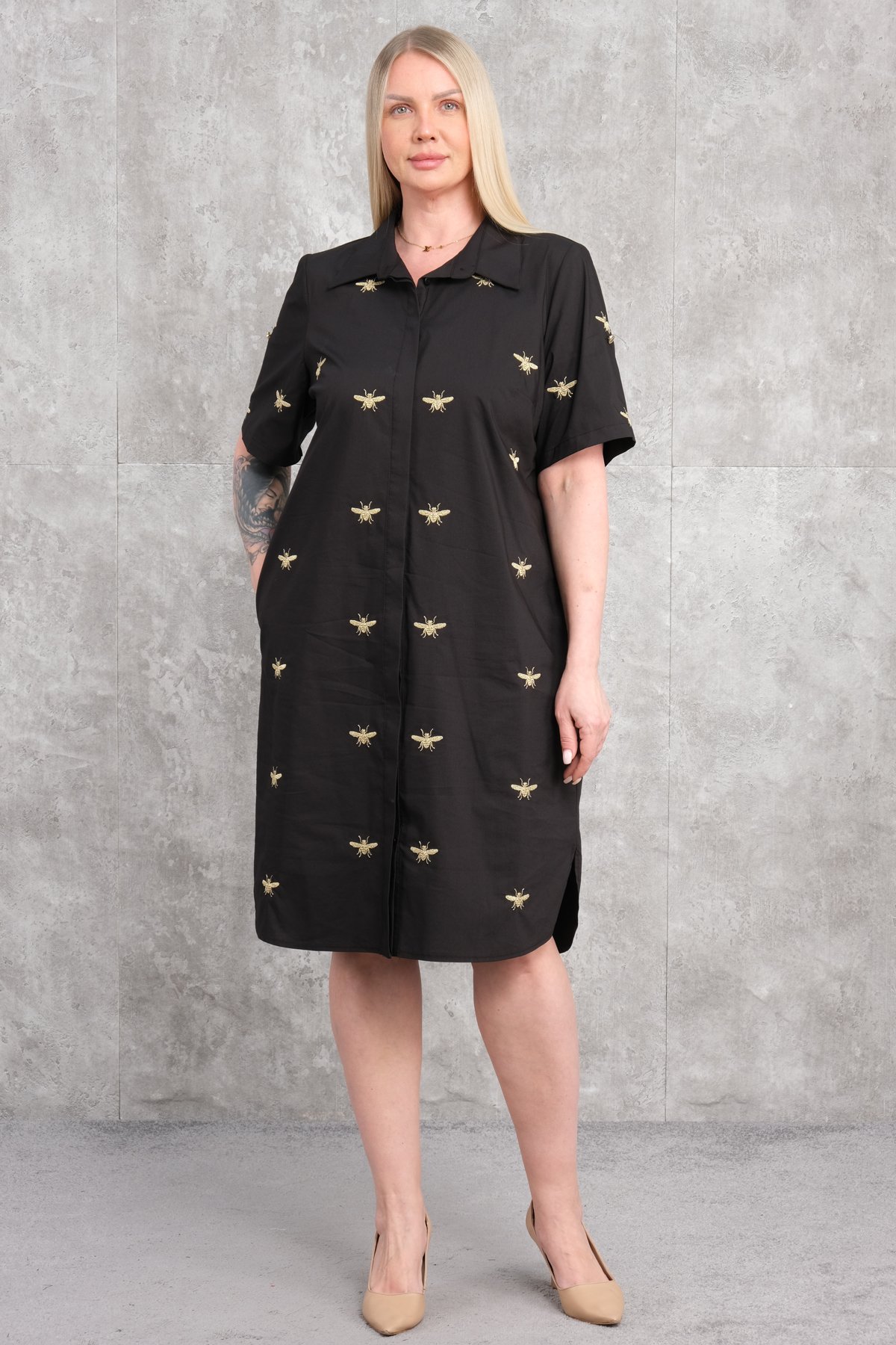 Super Plus Size Casual Dress-Black