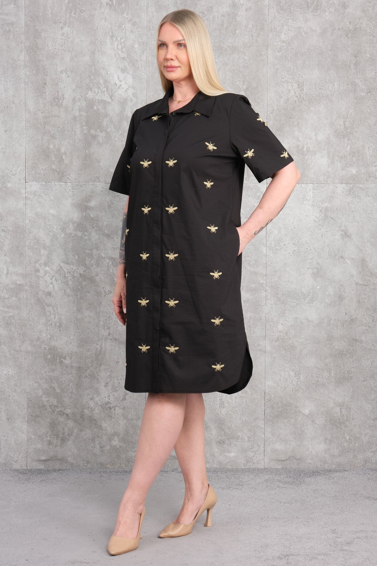 Super Plus Size Casual Dress-Black