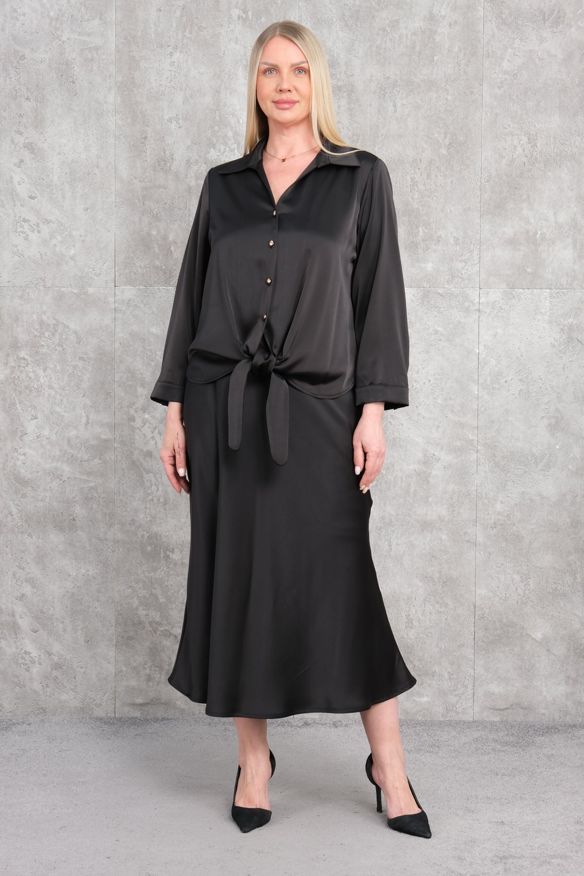 Plus Size Two-Piece Set-Black