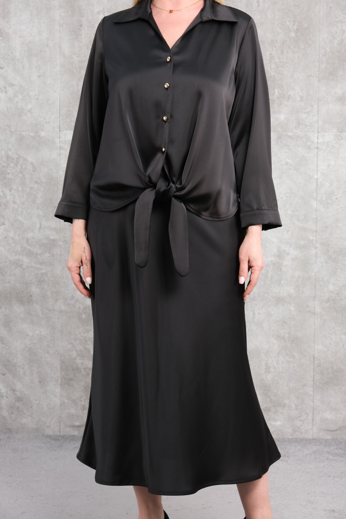 Plus Size Two-Piece Set-Black