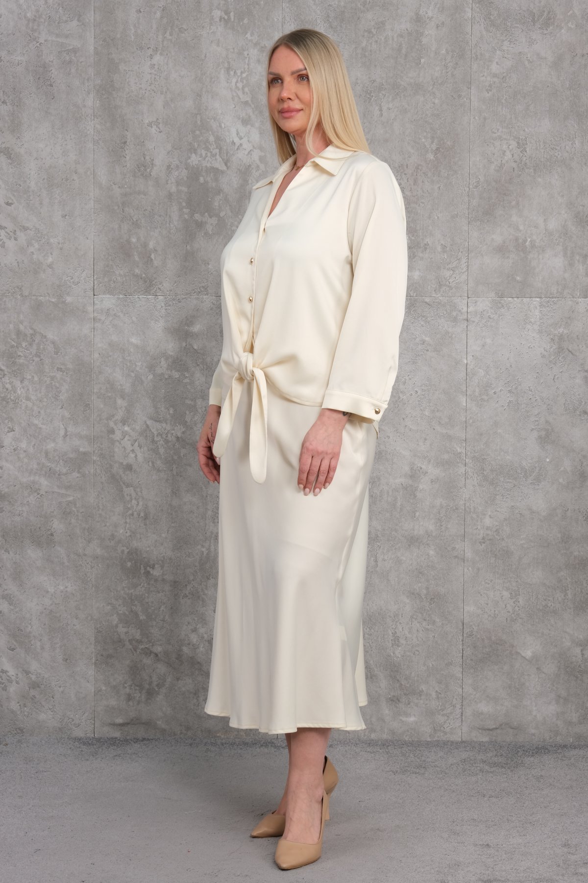 Plus Size Two-Piece Set-Yellow