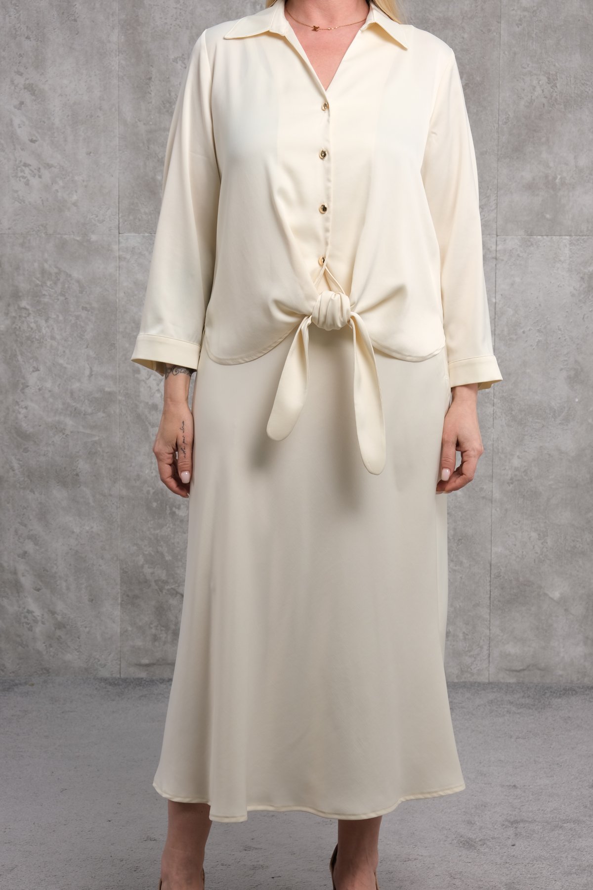 Plus Size Two-Piece Set-Yellow