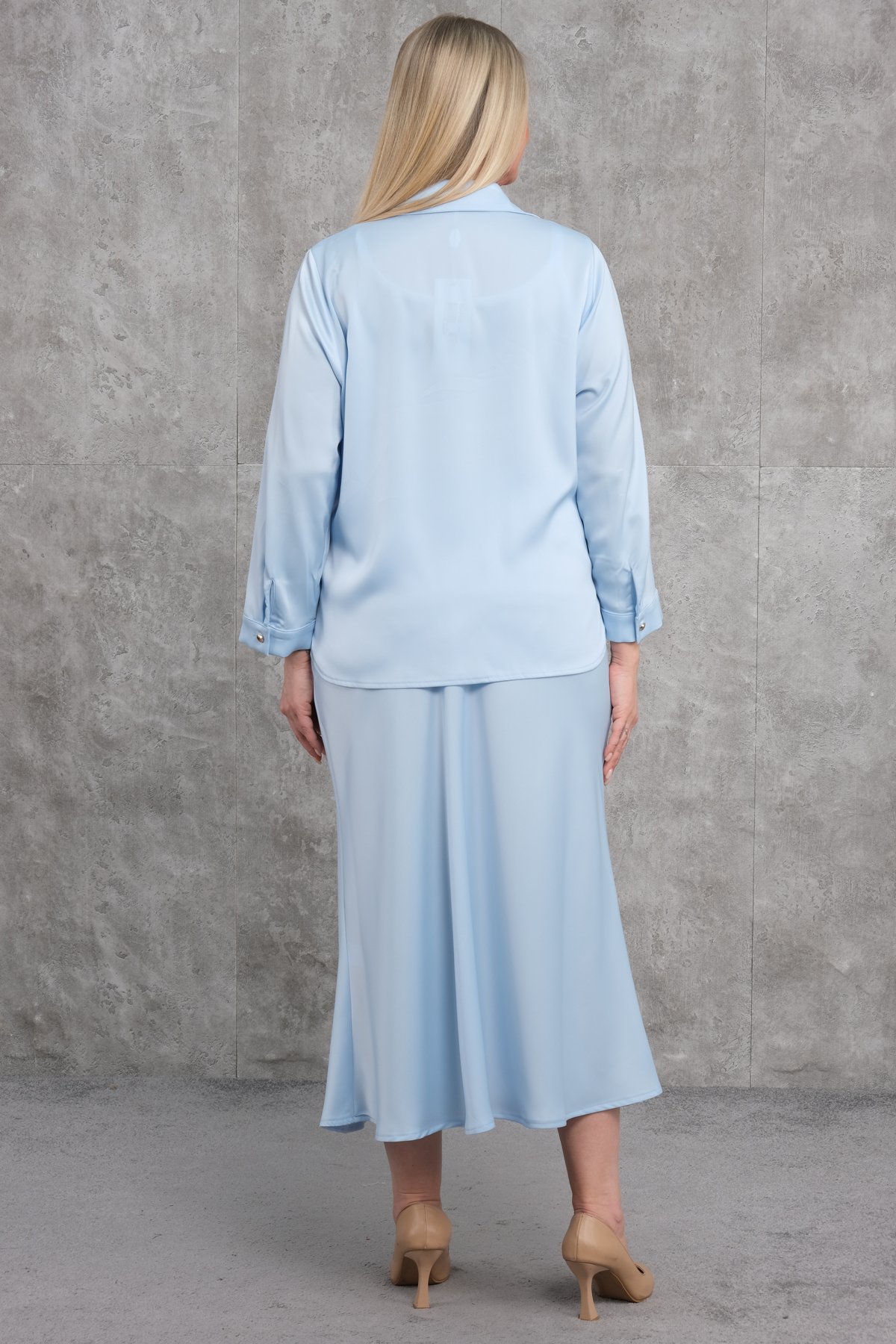 Plus Size Two-Piece Set-Blue