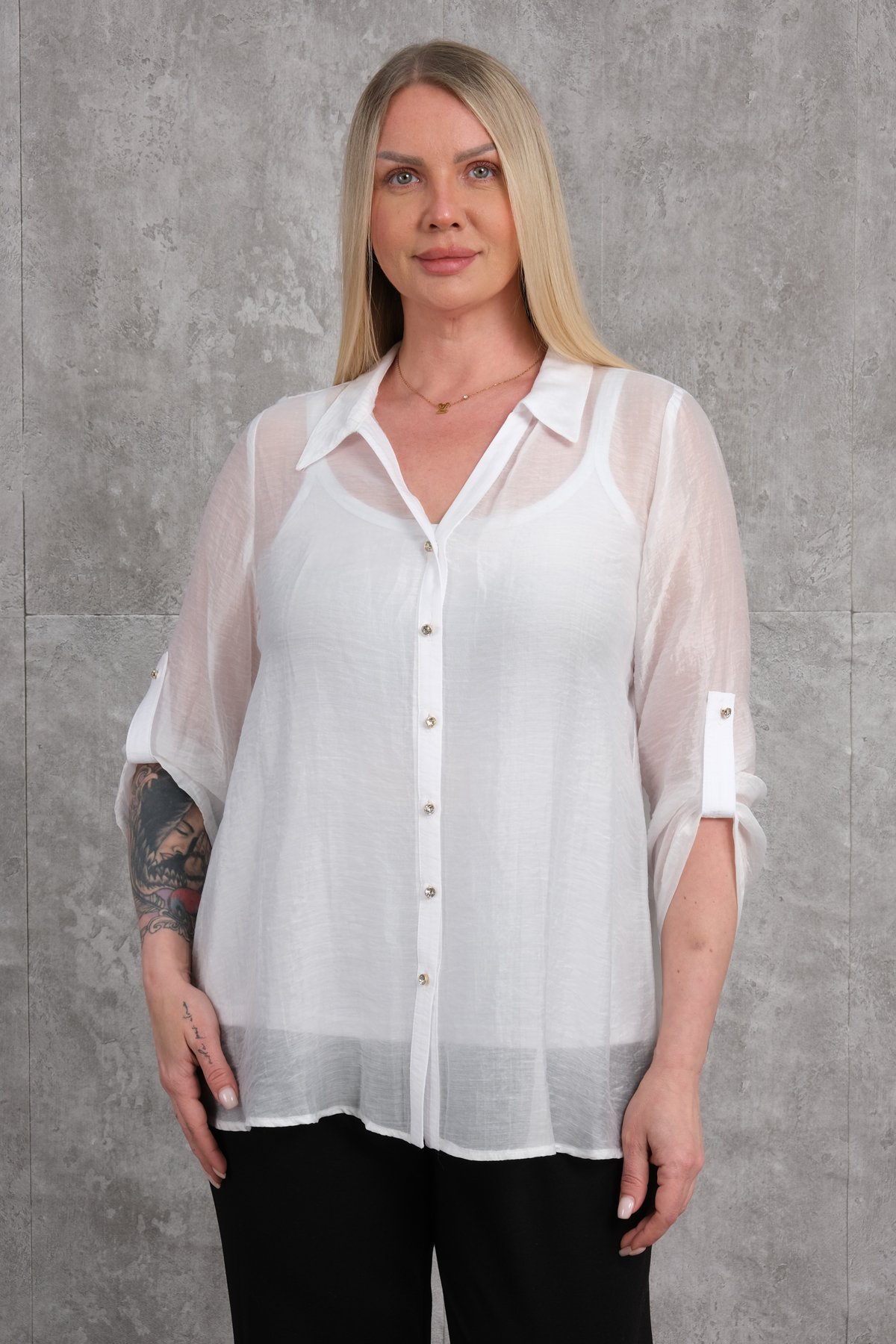 Plus Size Shirt-White
