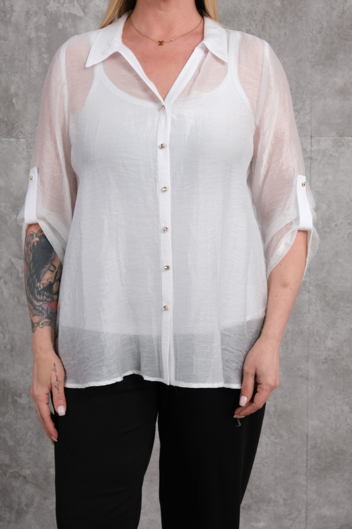 Plus Size Shirt-White