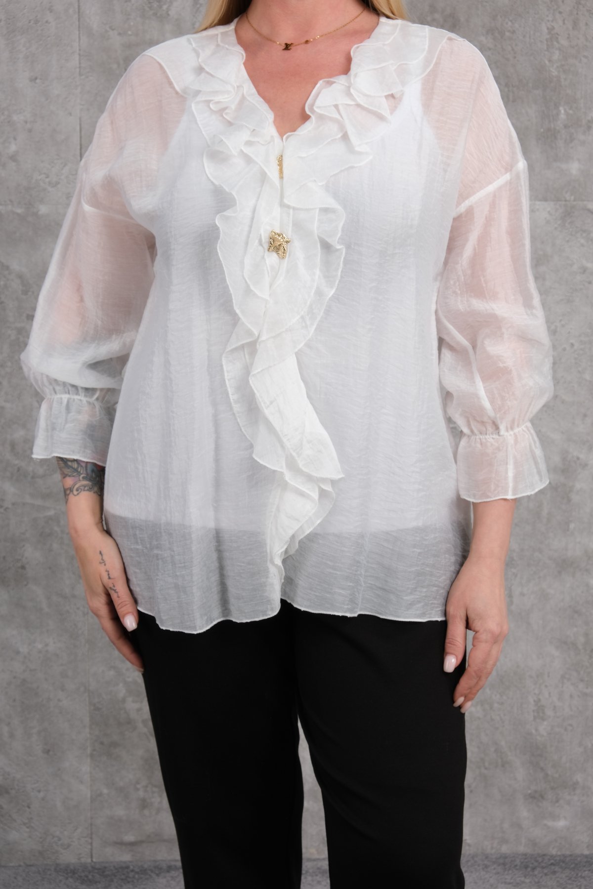 Plus Size Blouse-White