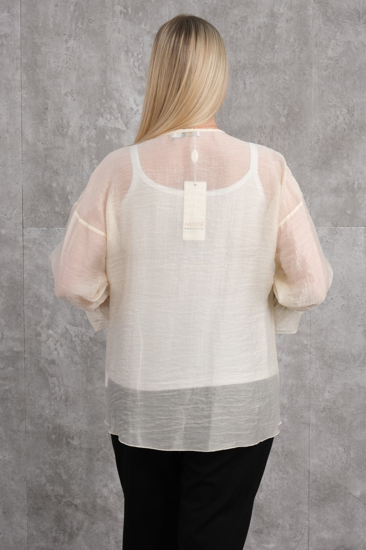 Plus Size Blouse-Beige