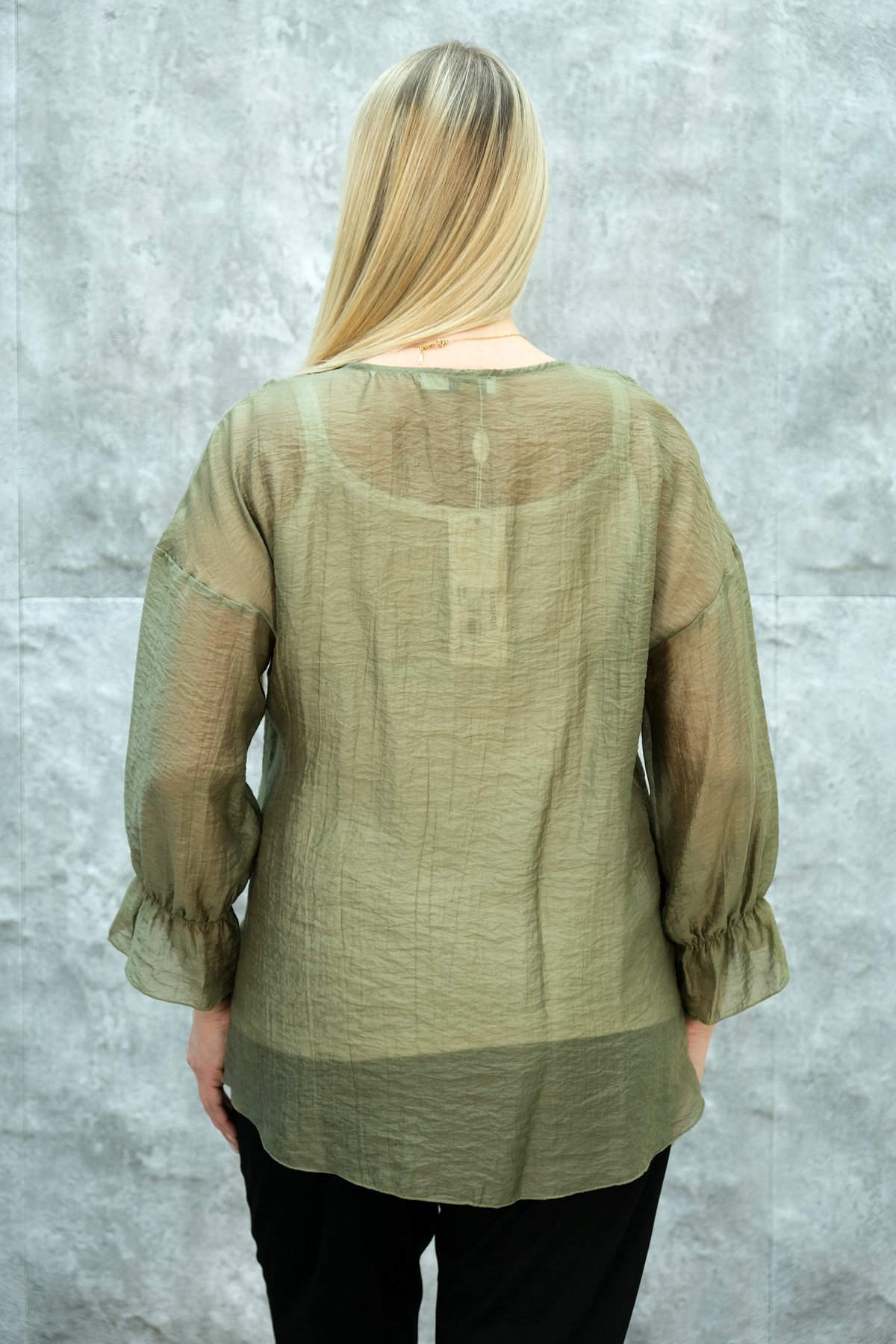Plus Size Blouse-Khaki