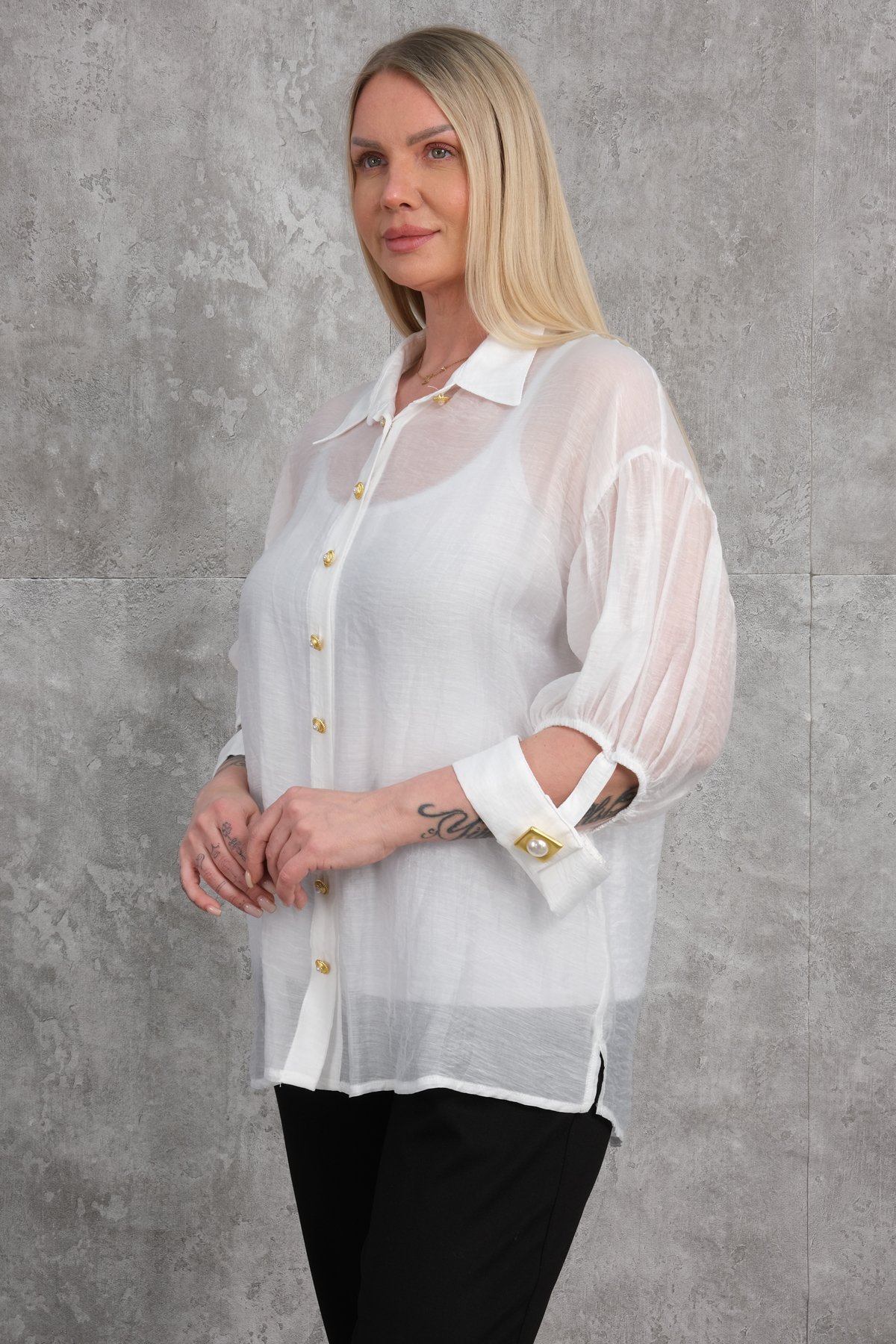 Plus Size Shirt-White