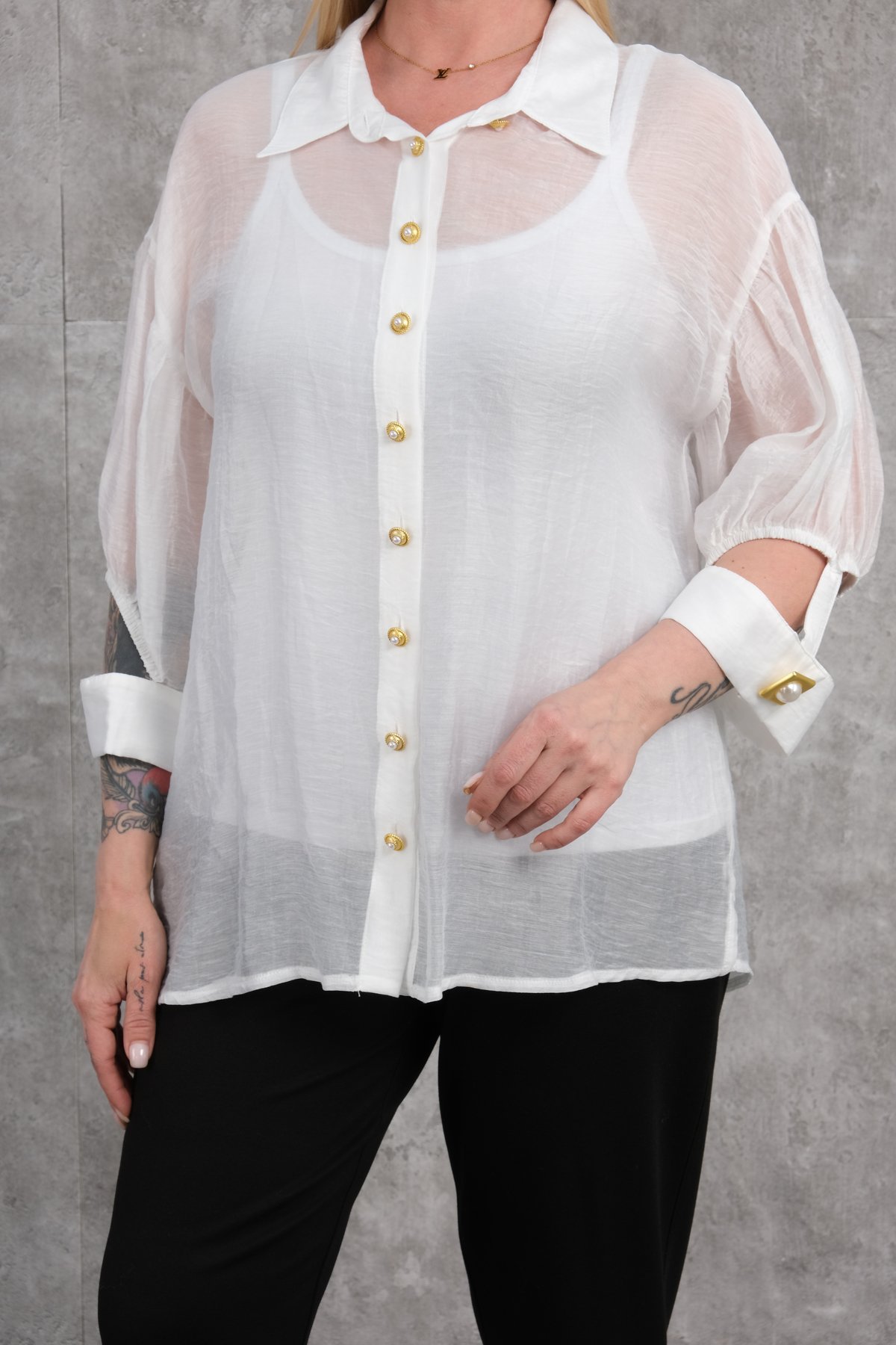 Plus Size Shirt-White
