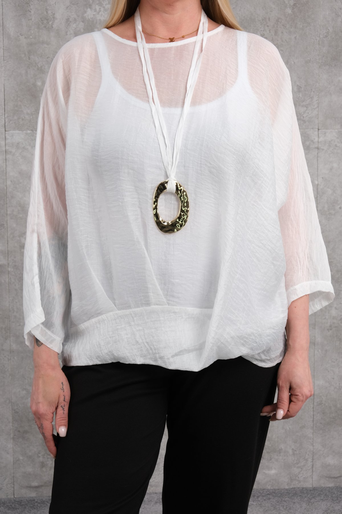 Plus Size Blouse-White
