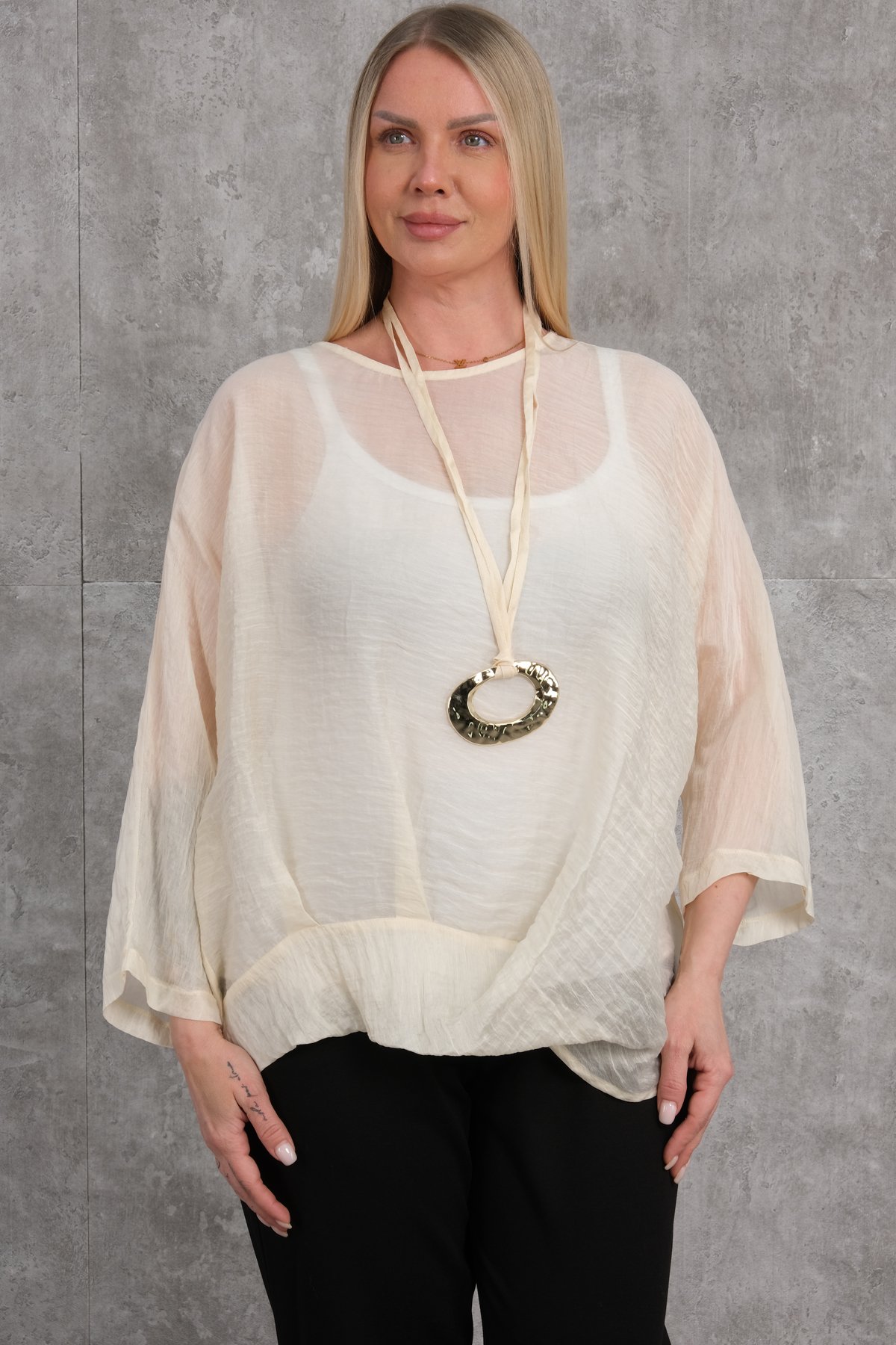 Plus Size Blouse-Yellow