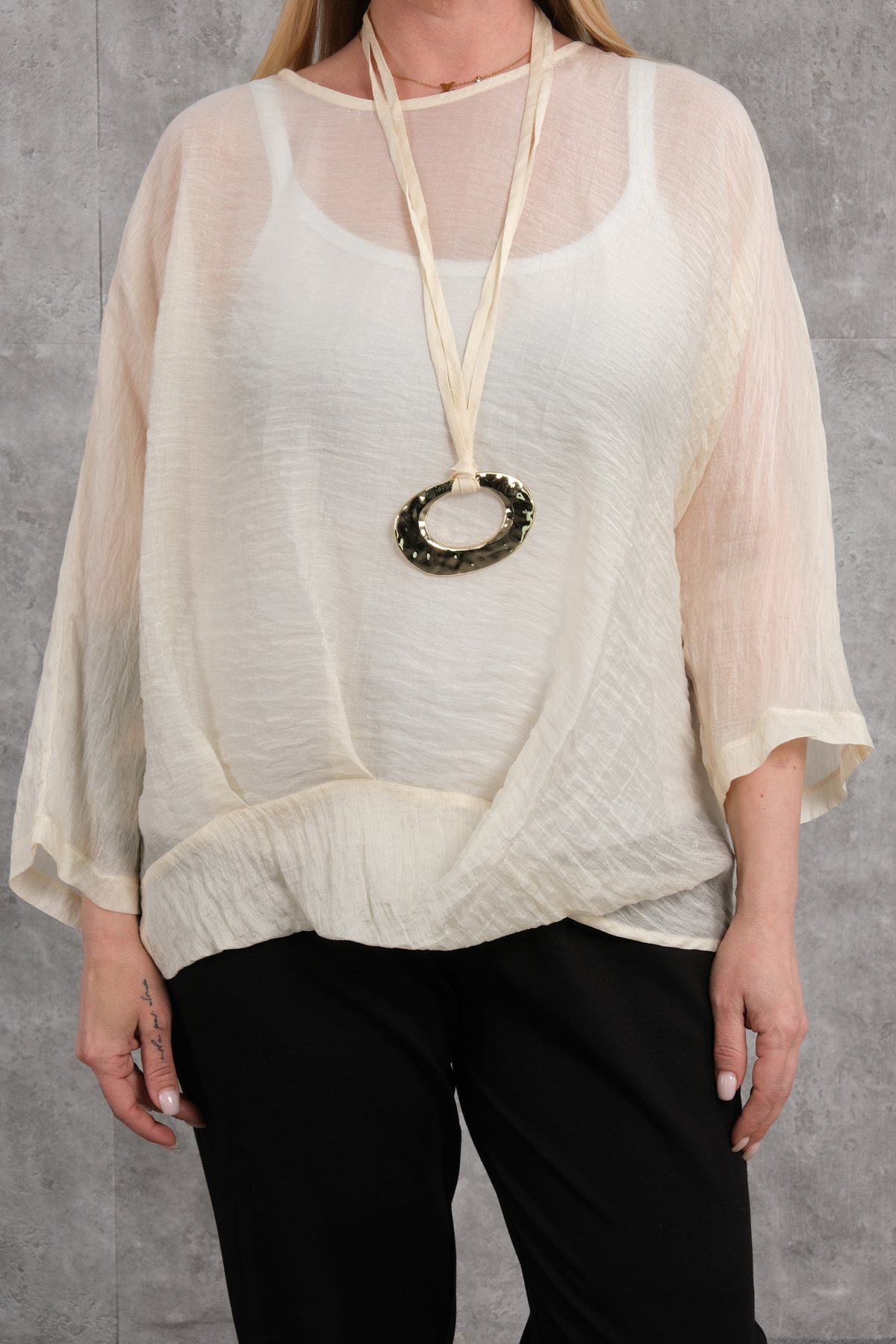 Plus Size Blouse-Yellow