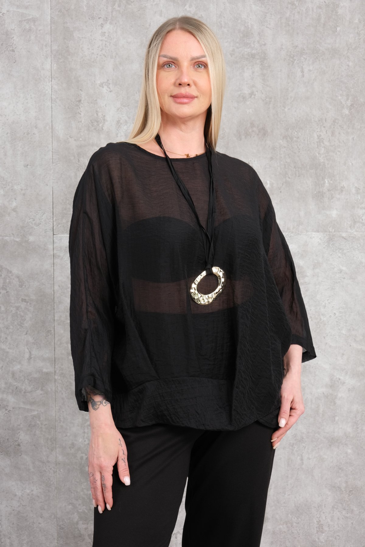 Plus Size Blouse-Black
