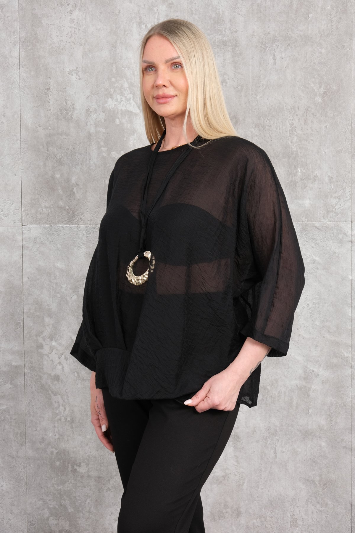 Plus Size Blouse-Black