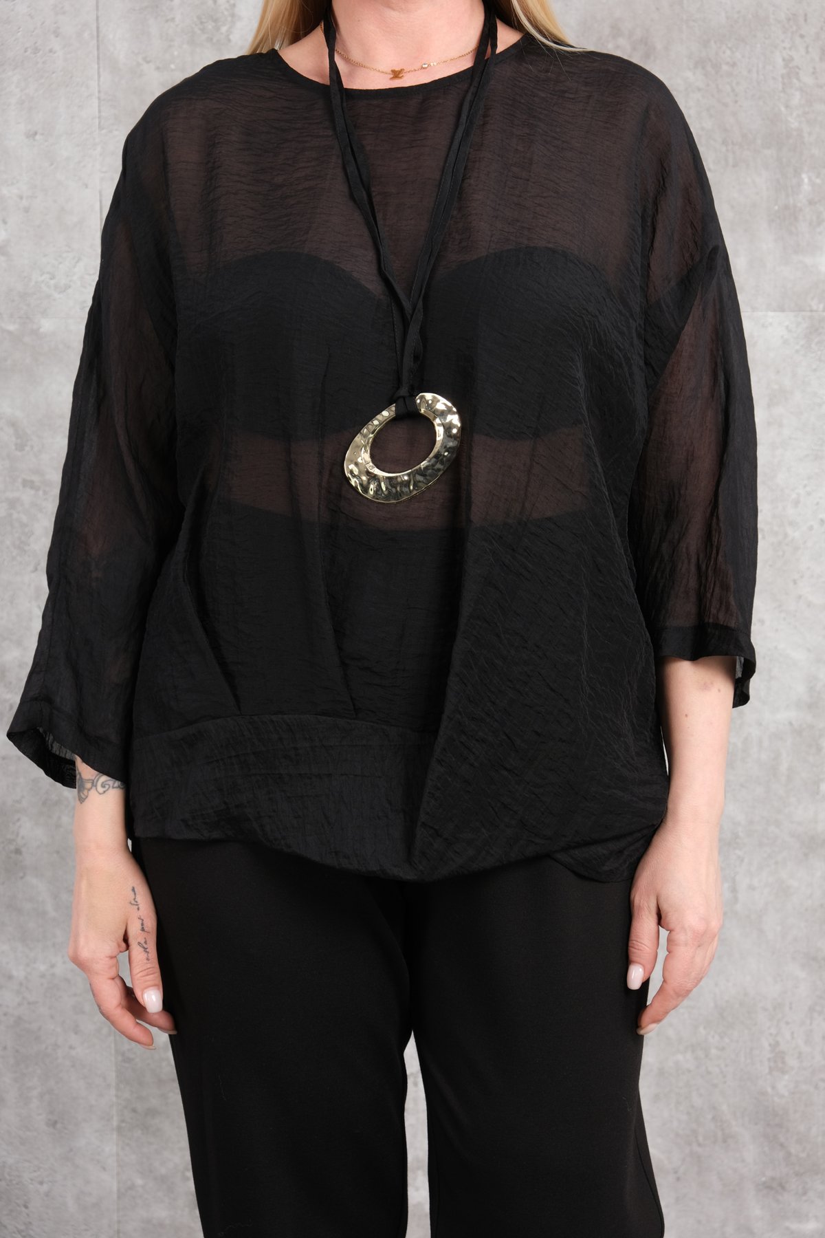 Plus Size Blouse-Black