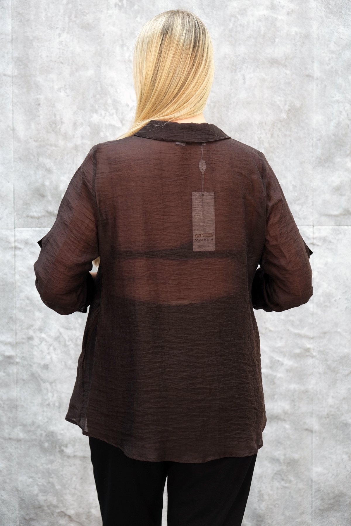 Plus Size Shirt-Brown