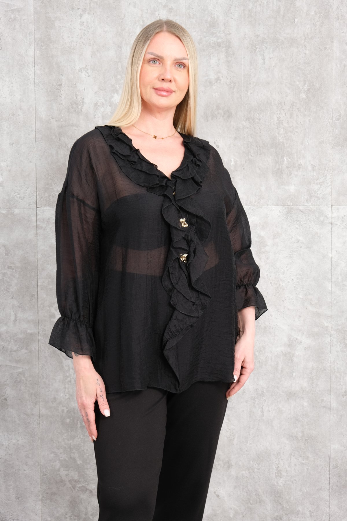 Plus Size Blouse-Black