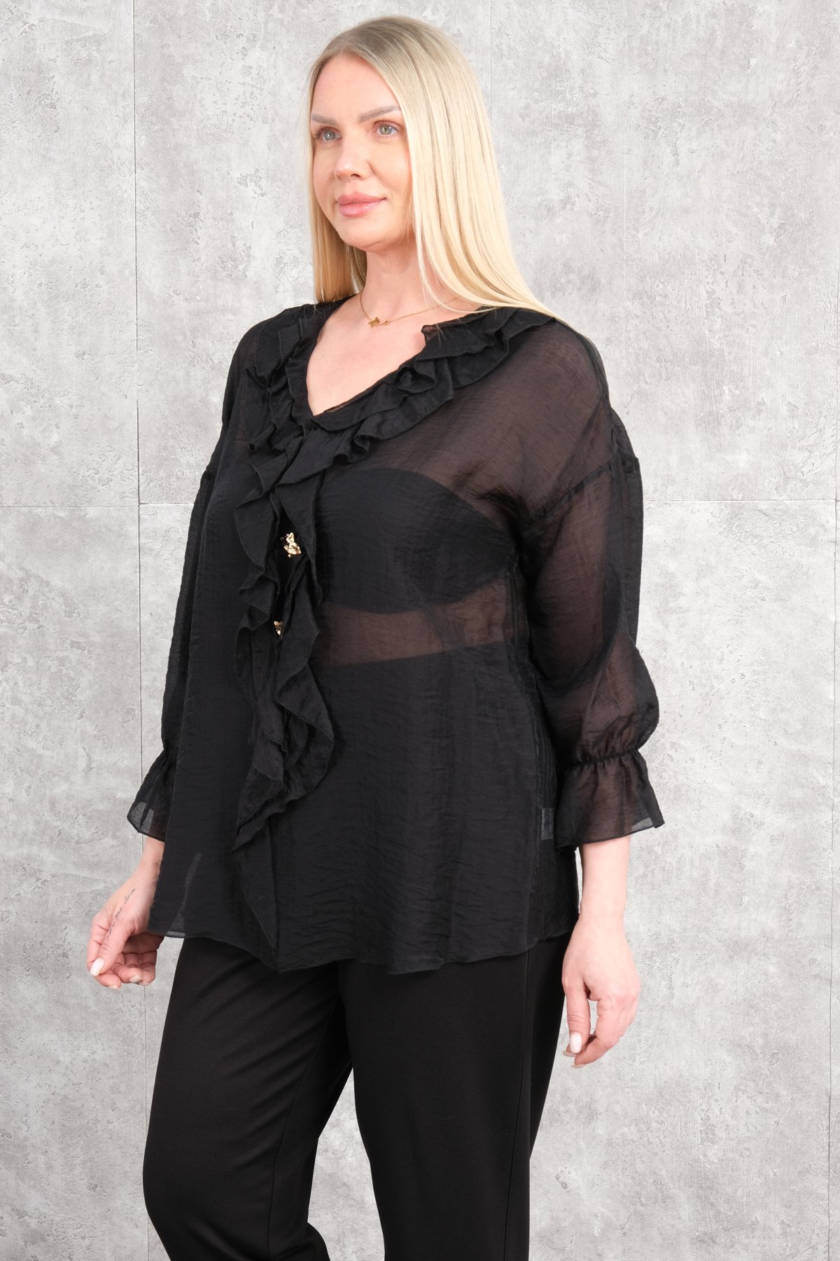 Plus Size Blouse-Black
