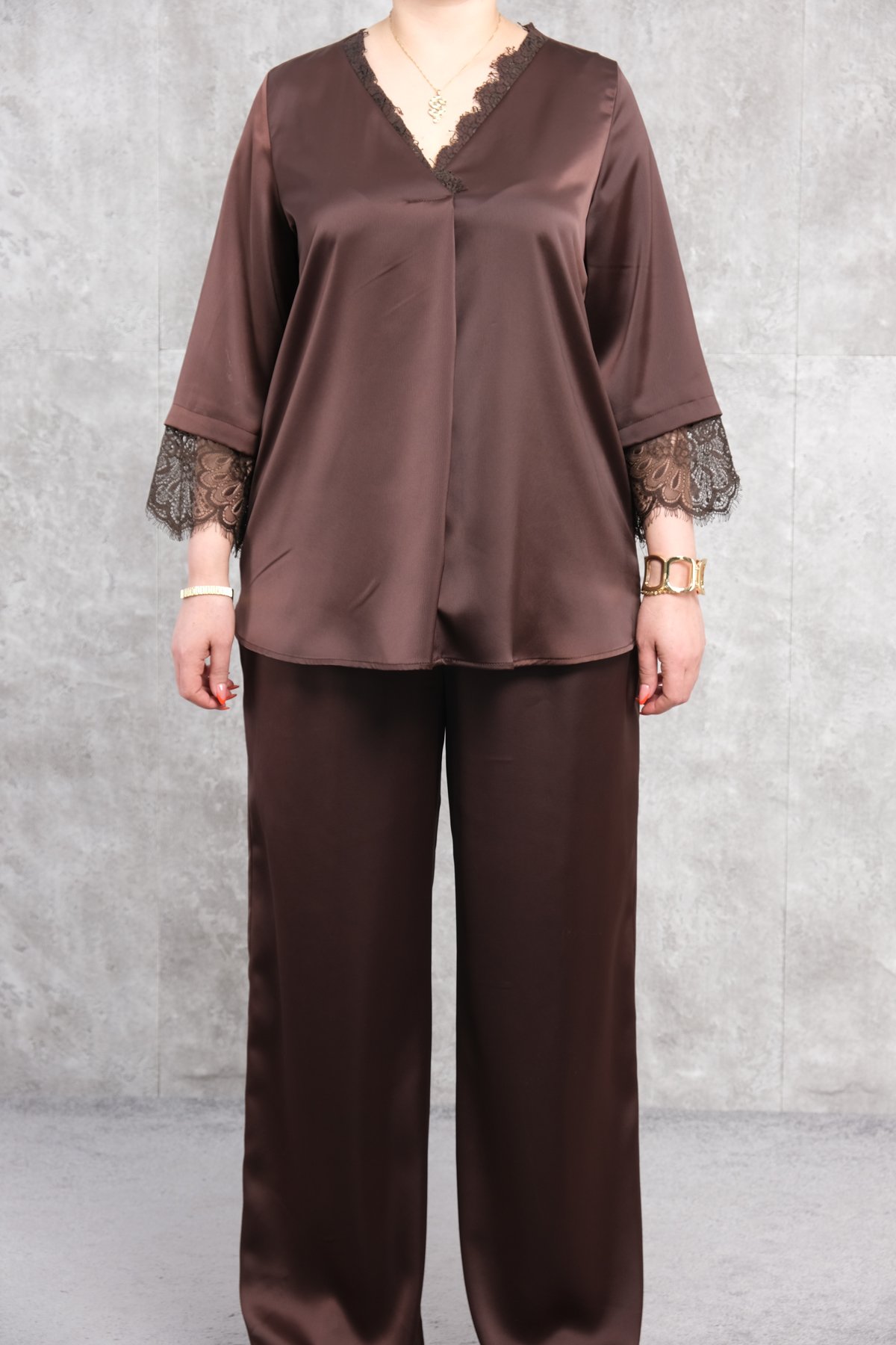 Комплект из двух предметов больших размеров-Коричневый