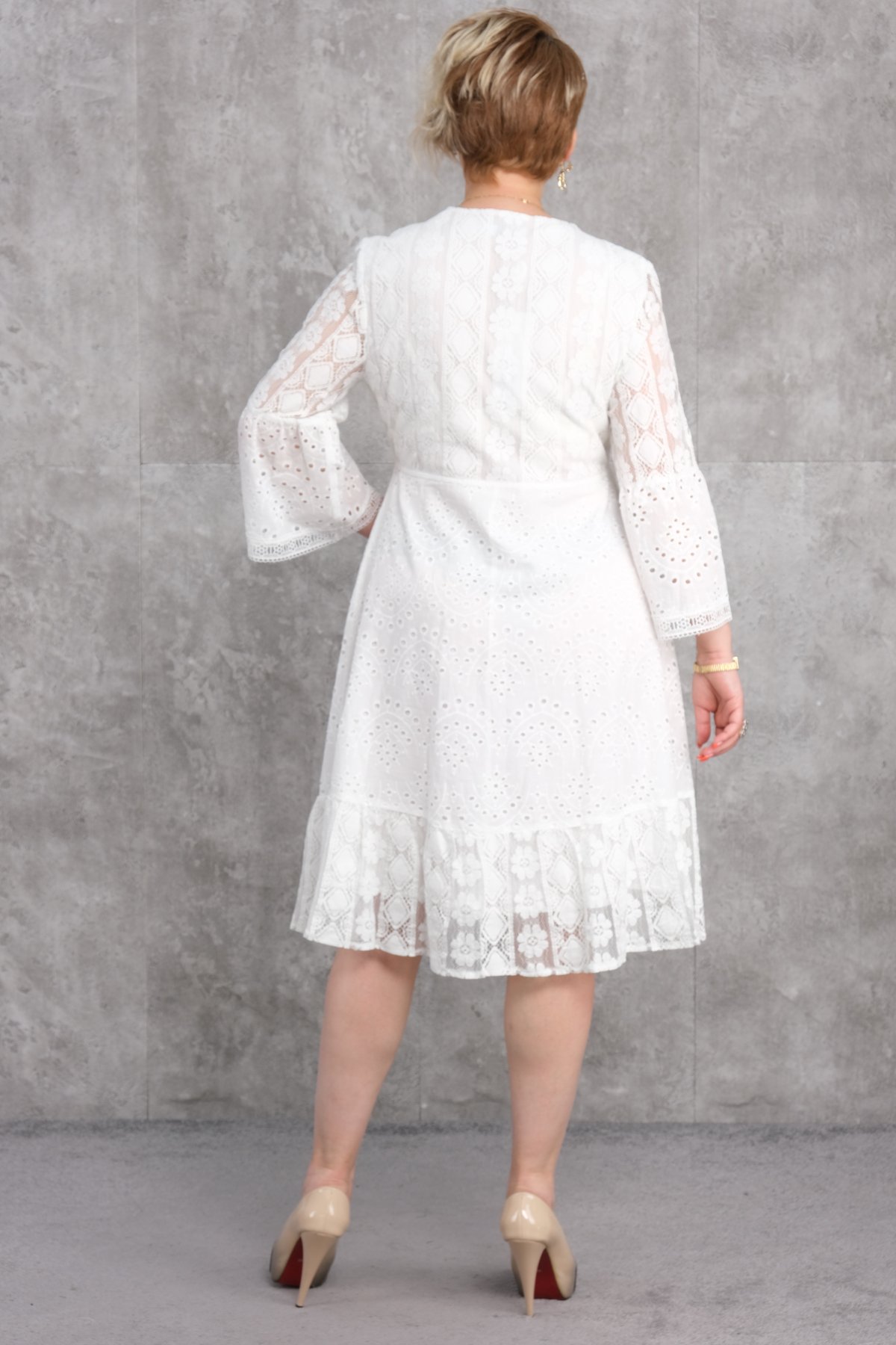 Büyük Beden Elbise-Beyaz