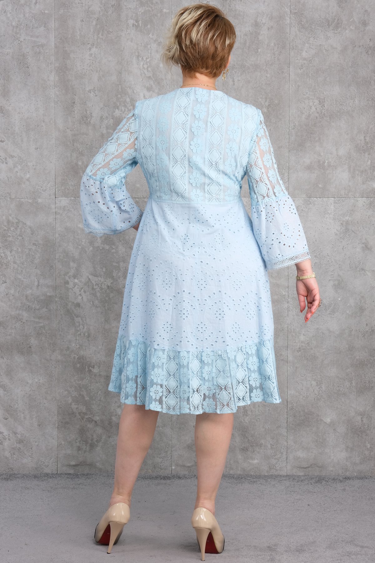 Plus Size Dress-Blue