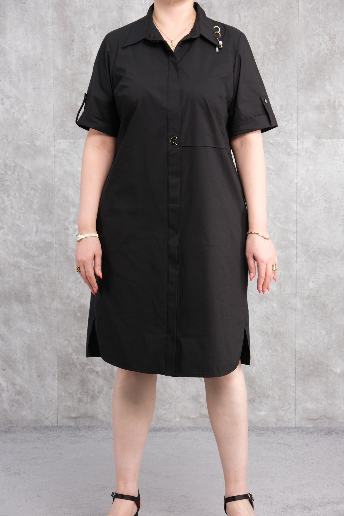 Супер баттал платье-Черный