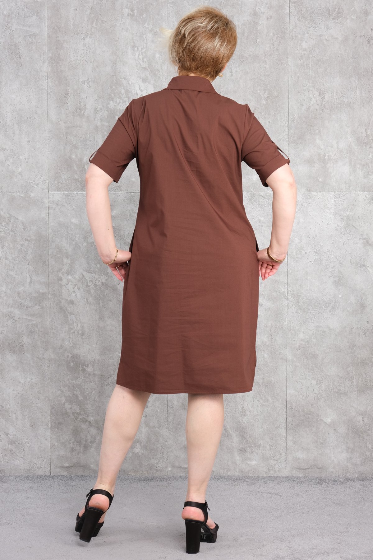 Супер баттал платье-Коричневый